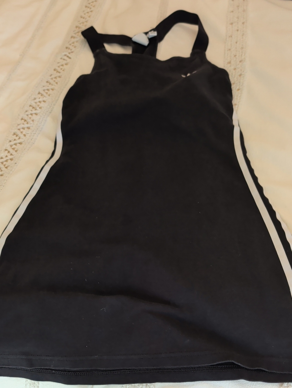 adidas Black Mini Dress with White Side Stripes